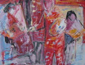 Maler und Modell, 1989, Acryl, 90x70cm