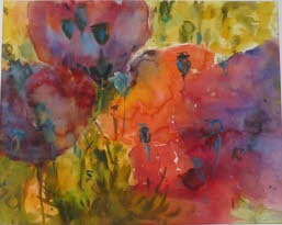 Mohn, 1978, Aquarell, 71x56cm