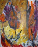 k-Der Cellist, 2014 , Acryl, 120x 150cm