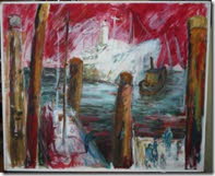 k-Hamburg, am Hafen, 1992, Acryl