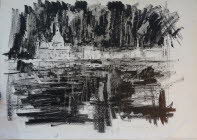 k-Venedig, Kanal Grande, 1976, Lithokreide, 88x62cm