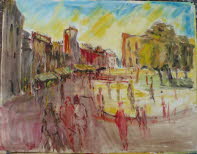 k-Verona, Marktplatz 1992, Acryl, 90x70cm