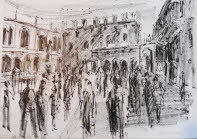 k-Verona, Plaz di Signori 1984, Lithokreide, 70x50cm